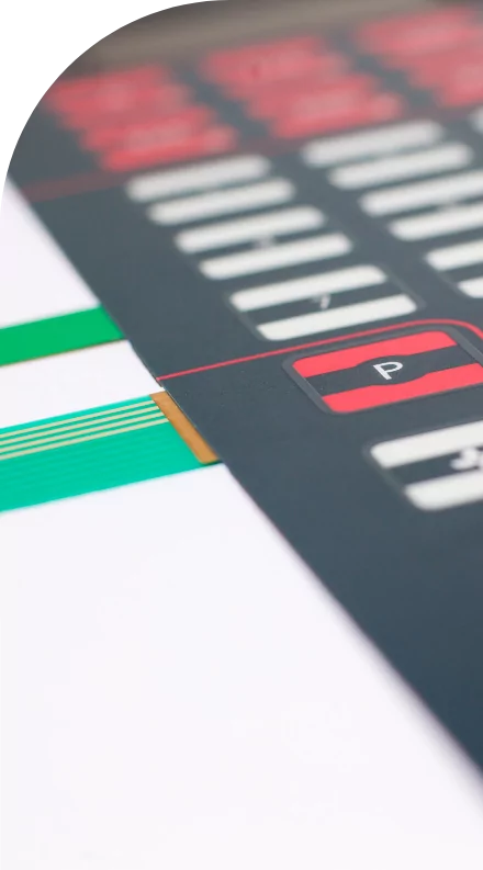 A high quality label with custom green and red stripes on a piece of paper.